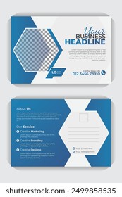 Professional postcard design, creative and modern postcard, double sided postcard, marketing agency postcard design.
