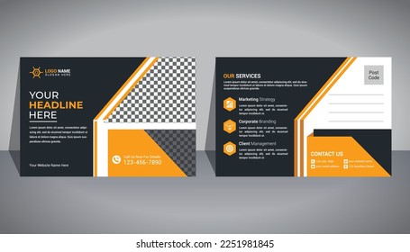 Professional Postcard Design Template For Company And Business