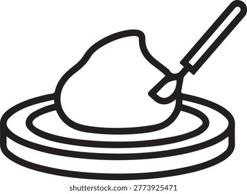 Professional Pottery Wheel Vector Icon with Clay Trimming Tool for Ceramics Workshops, Art Studios, Craft Tutorials, Digital Designs, Educational Materials, Pottery Business Branding, DIY