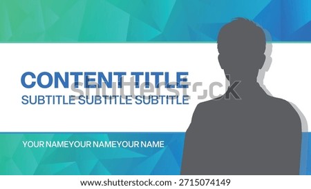 Professional Presentation Cover Slide Template with Human Silhouette and Abstract Geometric Background