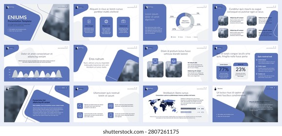 Professional presentation template with charts, infographics and a world map. For corporate pitch decks, marketing reports, data presentations and business proposals.