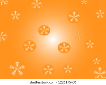 professional presentation template with orange different sized circles with gradient style and for wallpaper and banner use