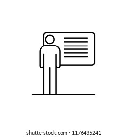 professional presenting report icon. Element of conceptual figures icon for mobile concept and web app. Thin line professional presenting report icon can be used for web and mobile
