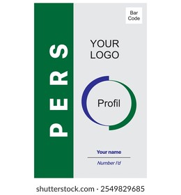 Professional Press ID Card Template: Clean Design with Realistic Mockup
