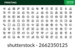 Professional Print Shop Vector Line Icon Pack. Unique collection simplifies all your design needs.