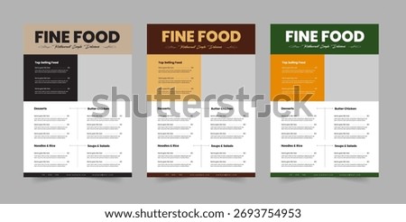 Professional printable restaurant menu design