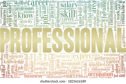 Professional - PRO vector illustration word cloud isolated on a white background.