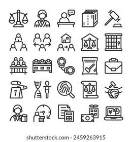 Professional profession icon set such as judicial scrivener, tax accountant, social labor consultant etc.