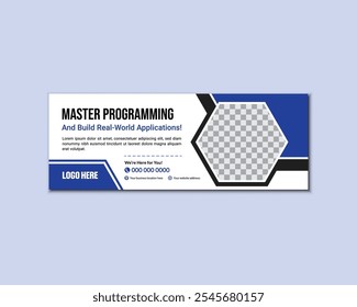 Professional Programming Course Facebook Cover Design for Online Learning