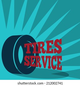 Professional  quality brands tires montage check replacement service and sale  auto shop advertisement poster print vector illustration