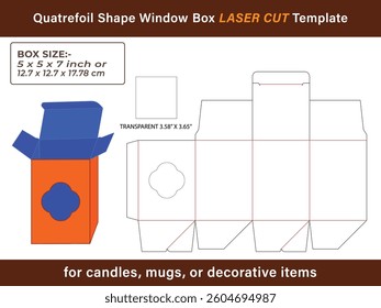 Professional Quatrefoil Shape Window Box LASER CUT Design Files 