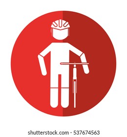 professional racing cyclist uniform helmet bicycle shadow