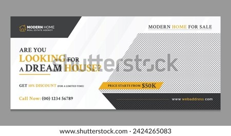 Professional Real Estate Billboard Unique Design, Minimalist Real Estate Billboard Banner Simple Design with Creative Shapes and Concept