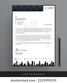 Professional Real Estate Letterhead Design Template for Business Branding