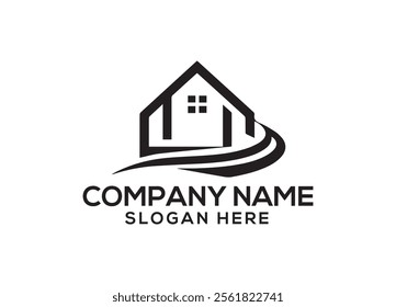 A professional real estate logo featuring a sleek and modern design that symbolizes trust, growth, and stability. The logo may include elements such as a house, building, or a dynamic skyline 