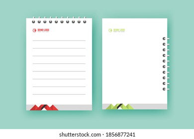 Professional Realistic lined notepapers template, Notebook papers for homework and exercises - vector minimalist colorful design