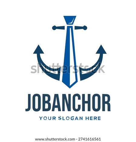 Professional recruitment logo featuring an anchor and a necktie, representing stable careers and nautical-themed business employment.