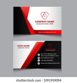 Professional Red And Black Business Card Design