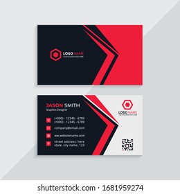 Professional Red And Black Business Card