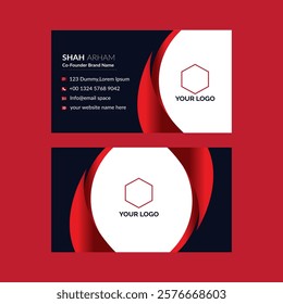 Professional Red and Black Business Card Design