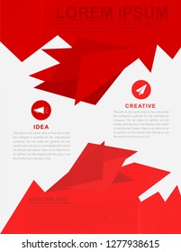 Professional red business poster. Vector illustration.