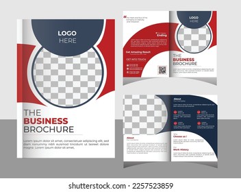 Professional red color Business Bi Fold Brochure Design Template for your Company, Corporate, Business, Advertising, Marketing, Agency, and Internet b