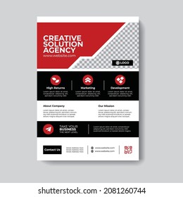 Diseño de plantilla de volante corporativo rojo profesional