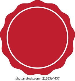 Professional red lace seal stamp circle on white background