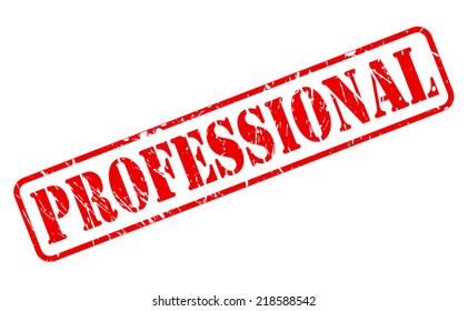 Professional red stamp text on white