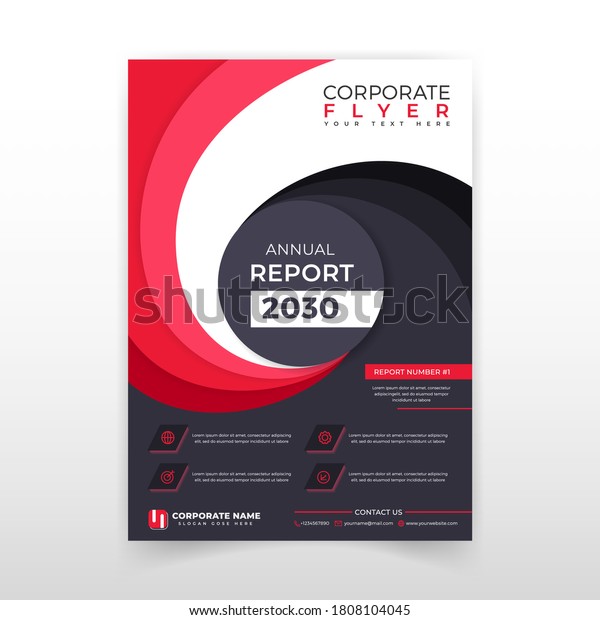 Professional Red White Cover Design Corporate Stock Vector (Royalty Free) 1808104045