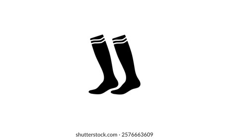 Professional Referee Socks , black isolated silhouette