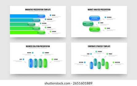 Professional Report Five Three Four Five Option Infographic Frame Design Vector Illustration Set. Advertising Briefing 5 3 4 5 Element Diagram Presentation Layout Collection.
