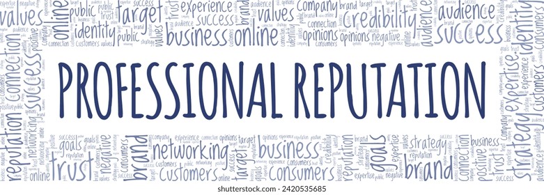 Professional Reputation word cloud conceptual design isolated on white background.