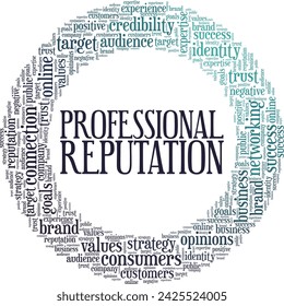 Professional Reputation word cloud conceptual design isolated on white background.