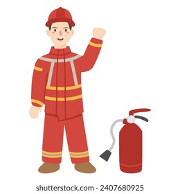 Professional Rescue Firefighters Men Workers
