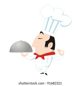 Professional Restaurant Chef serving a delicious dinner in the plate