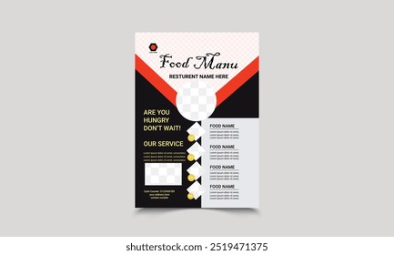 Professionelle Restaurant Flyer Design Menü Illustration Design Speisen Menü Design Vorlage für Ihr Restaurant