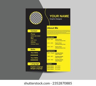 Professional resume business layout, Creative CV template vector minimalist .