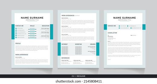 Professional Resume and Cover Letter, Minimalist resume cv template	