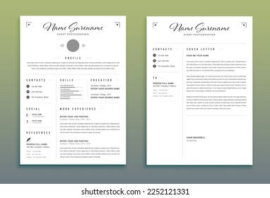 Professional Resume, CV, and Cover Letter Template Design