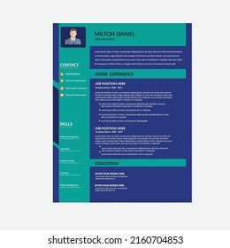 Professional Resume or CV design with flat style