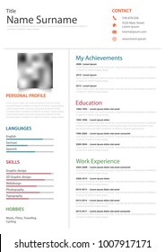 Professional resume cv on white background