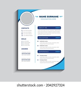 Diseño de plantilla de currículum profesional Vector