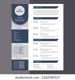 Professional Resume CV Template Layout, Corporate CV Template