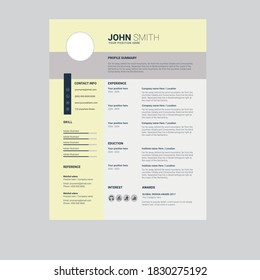 Currículum profesional o plantilla cv con eps vectoriales