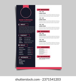 Professional Resume CV vector Graphic Templates
