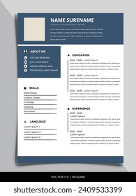 Plantillas gráficas de vector CV de reanudación profesional