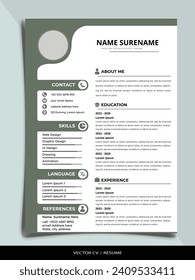 Professional Resume CV vector Graphic Templates
