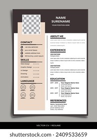 Professional Resume CV vector Graphic Templates
