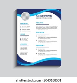 Professional Resume and cv vector template